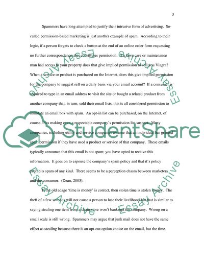 Spam as a Scourge of the Internet