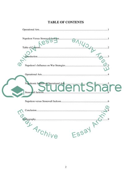 Napoleon Versus Stonewall Jackson