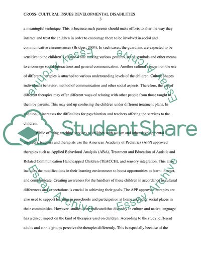 Cross-Cultural Issues in Autism