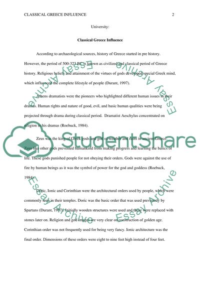 Classical greek influence