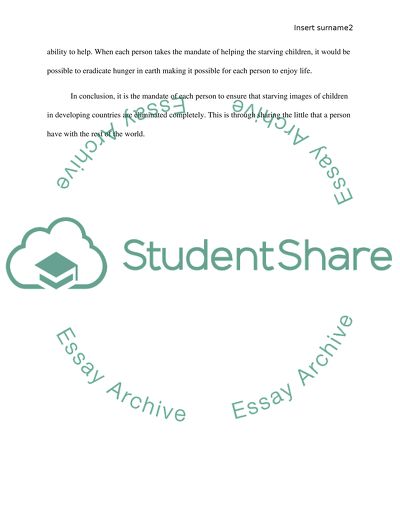 Moral Responsibility of Helping Starving Children