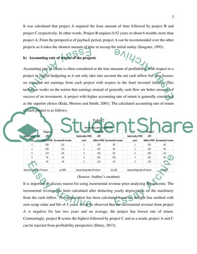 Florence Regarding Investment Appraisal
