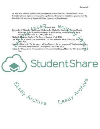 Self-Confidence Is the Key to Success