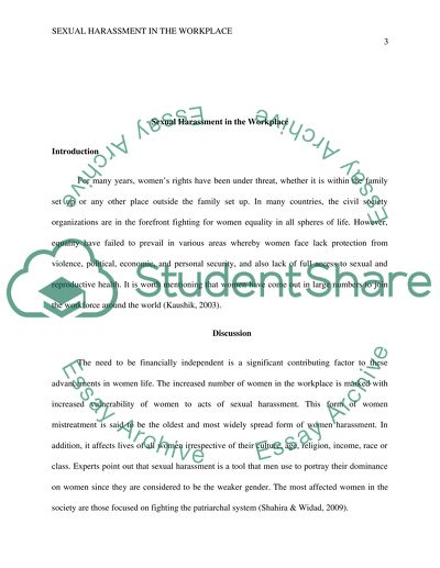 Sexual Harassment in the Workplace