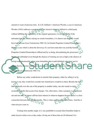 Property Law: Formalities Make Lawyers Rich