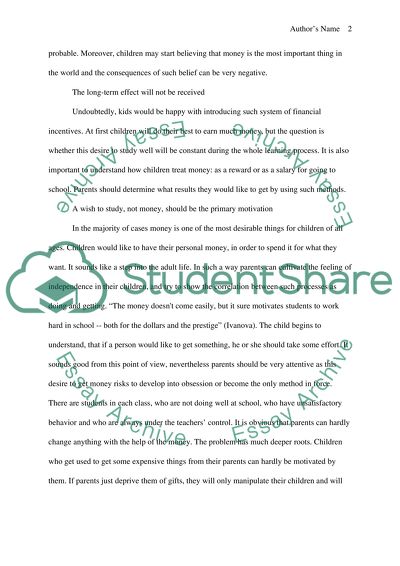 Do you agree that students should be paid for receiving good grades