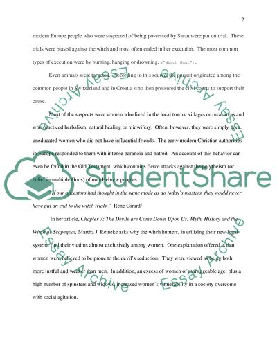 The Reflections on the Witch Hunts