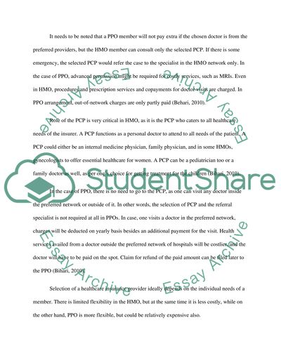 Comparing and contrasting HMO and PPO insurance programs