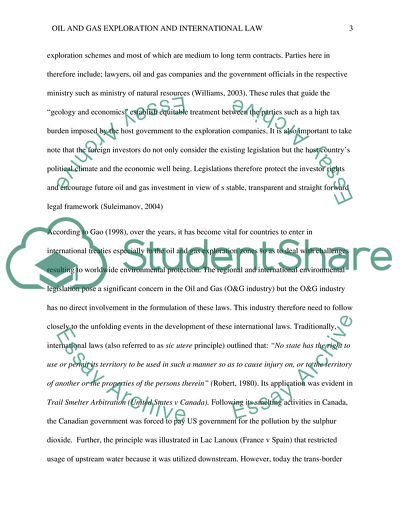 Oil and Gas Exploration and International Law