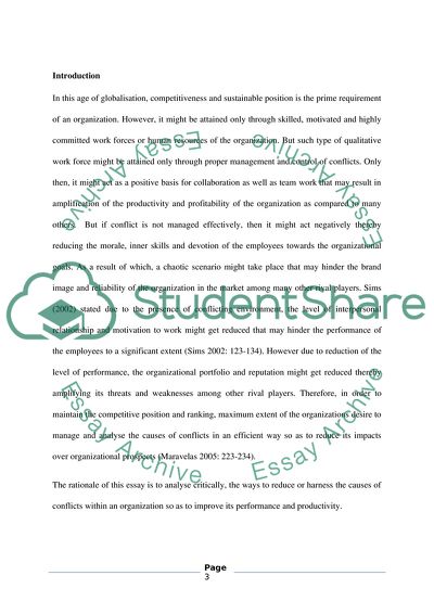 The Causes of Conflicts within an Organization