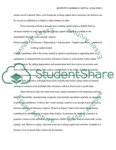 Net Working Capital Analysis