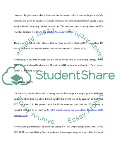 PEST Analysis on UK Fixed Line Telecommunication industry