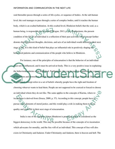 Information and Communication in Next Life