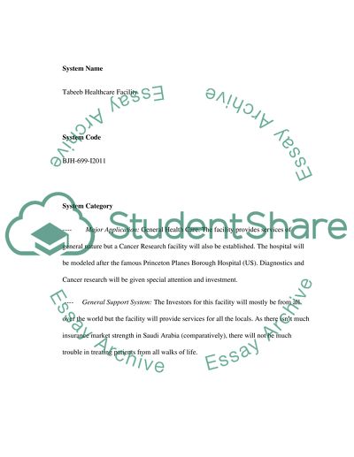 Feasibility Study for a Hospital in Saudi Arabia
