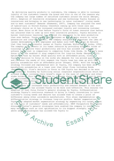 Toyota Strategic Management