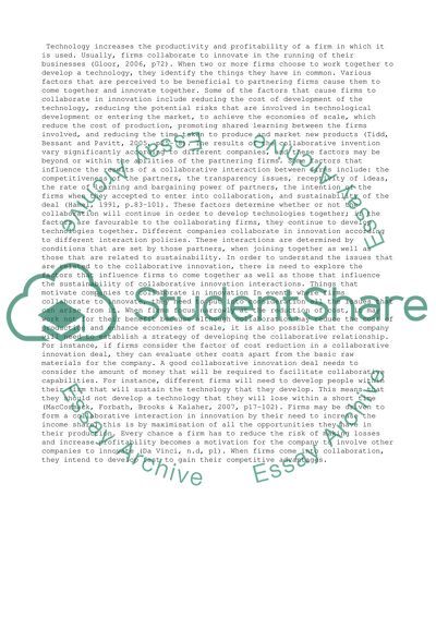 Collaborative Innovation. Things that motivate companies to collaborate in innovation