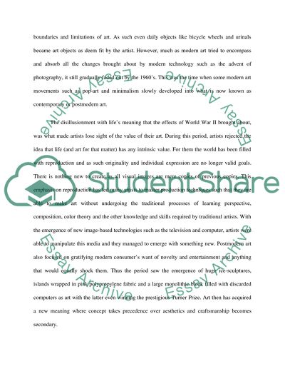 Modernist Art Form and Post Modernist Art Form