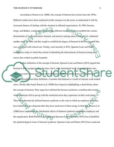 The Burnout Syndrome in Nursing