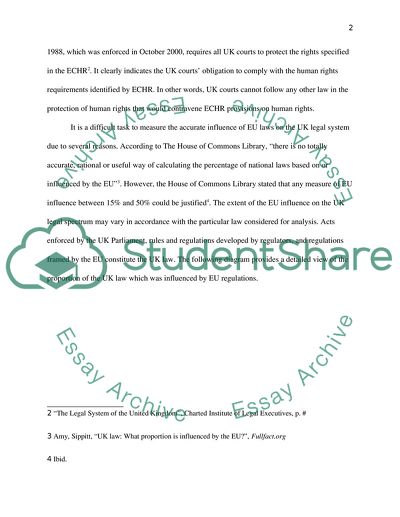Impacts of UKs European Union Membership on English Legal System