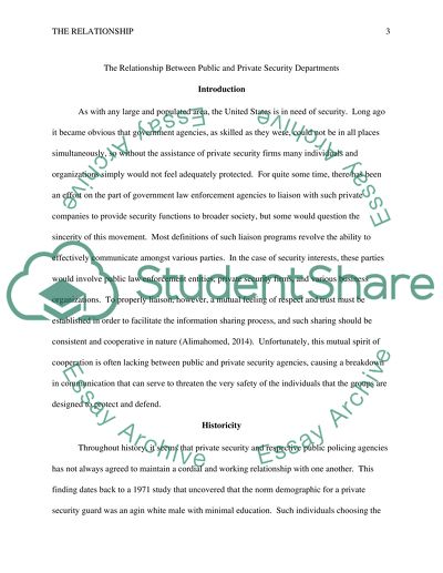 Relationship Between Public and Private Security Departments