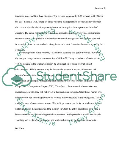 Auditing: Stage Coach Group