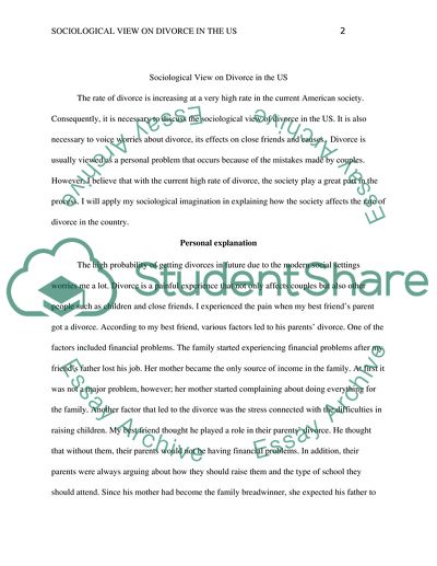 Sociological View on Divorce in the U.S