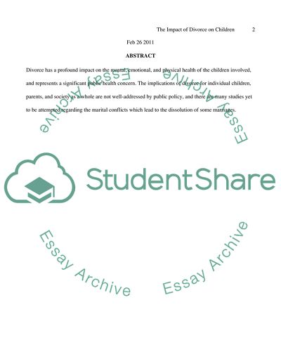 The Impact of Divorce on Children