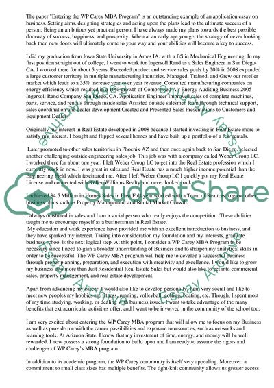 mba graduate school admission essay examples