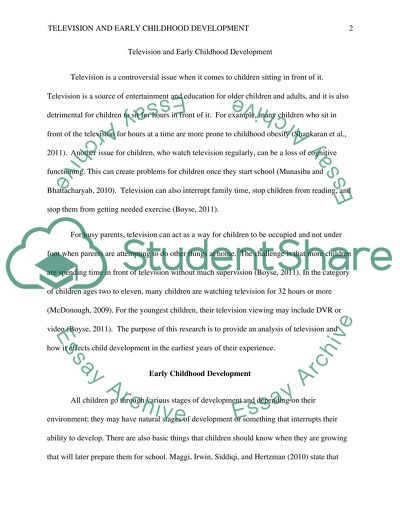 Television and Early Childhood Development