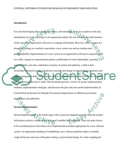 Central Network System for Sharjah Government Organization