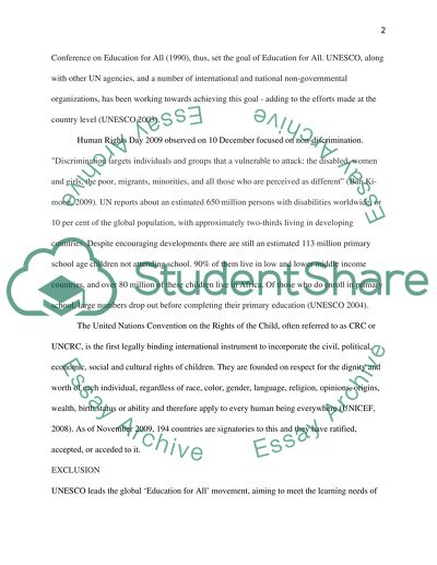 Elimination of Discrimination in Modern Educational System