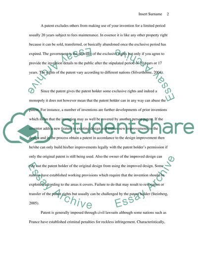 Legal Aspects of Patent Rights