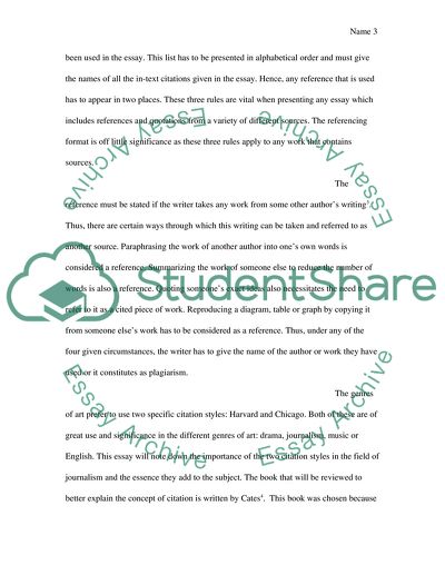 School of Arts - Referencing