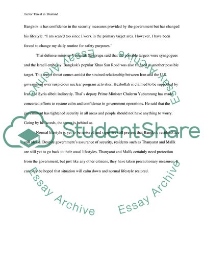 Terror Threat in Thailand