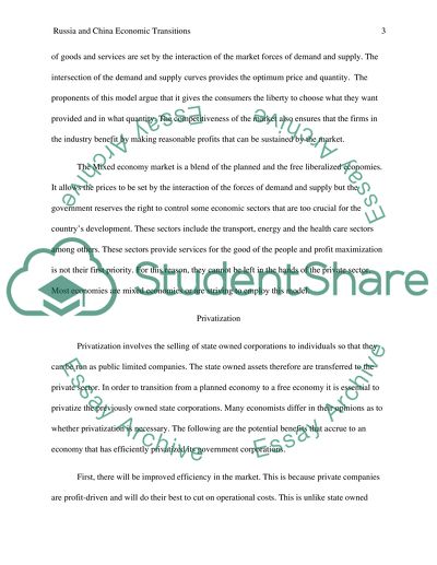 Russia and China Economic Transitions