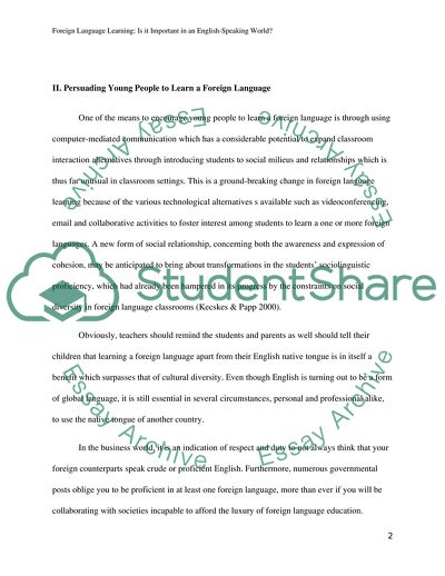 Foreign Language Learning - Is It Important in an English-Speaking World