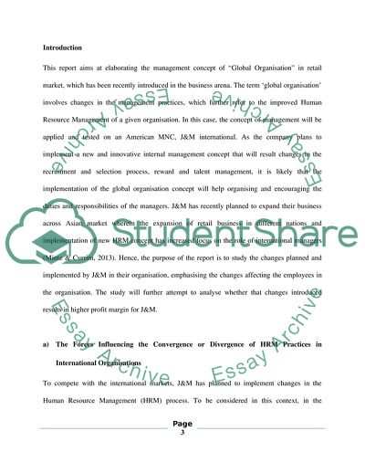 Divergence of HRM Practices in International Organisations