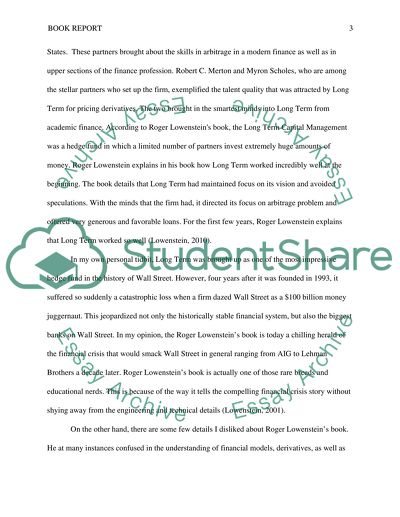 When Genius Failed: The Rise and fall of Long-Term Capital Management By Roger Lowenstein