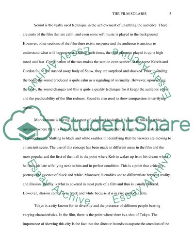 Analysis of the Film Solaris by Steven Soderbergh