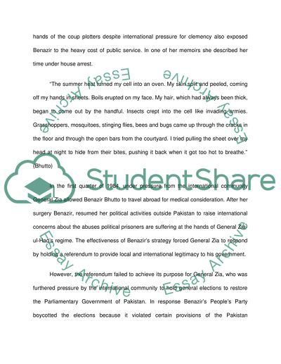 Benazir Bhutto English Research Paper