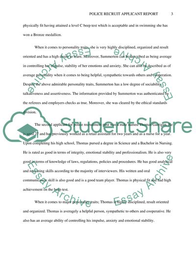 Police Recruit Applicant