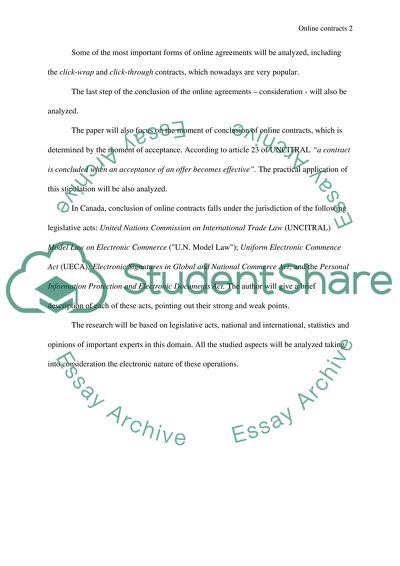 Outline of Online Contracts
