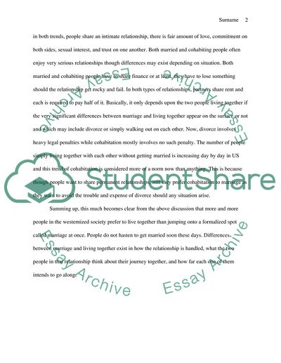 Marriage versus Living Together