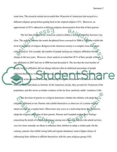 Switching, Matching, and Mixing of Religion Robert Putnam