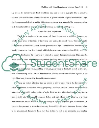 Evaluation of Children with Visual Impairment between Ages 4-12