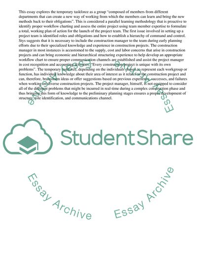 Problems Faced By Project Managers When Attempting To Weld the Temporary Taskforce