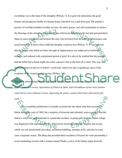 The Salem Witch Trials - How Did it Lead to a Less Religious Society