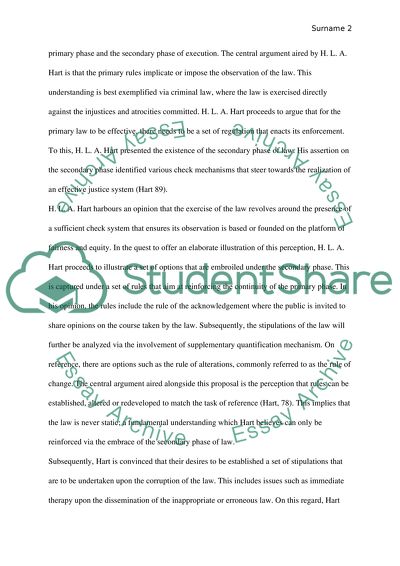 A Theory from H.L.A. Harts Book, the Concept of Law