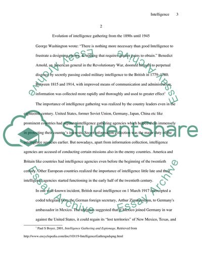 20th Century Intelligence Gathering