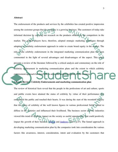 The Role of Celebrity Endorsement in Marketing Communication